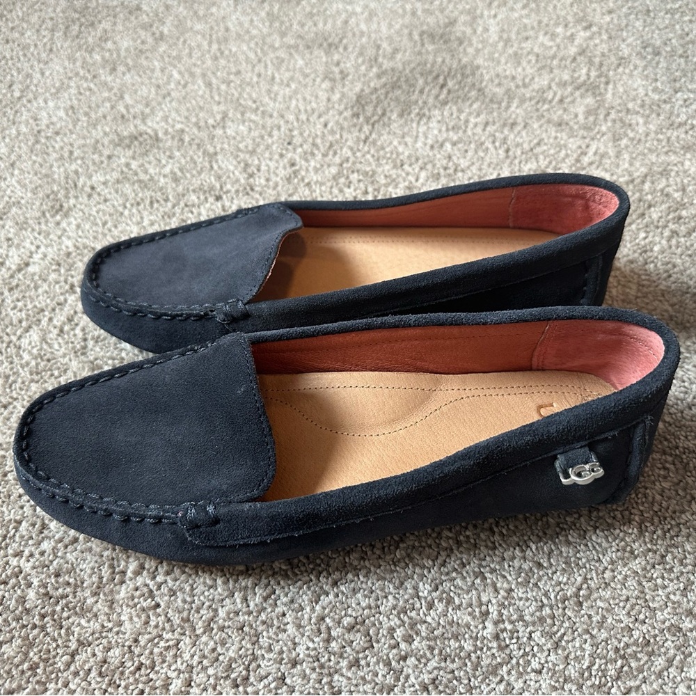 UGG Black Suede Women's Moccasin Loafers